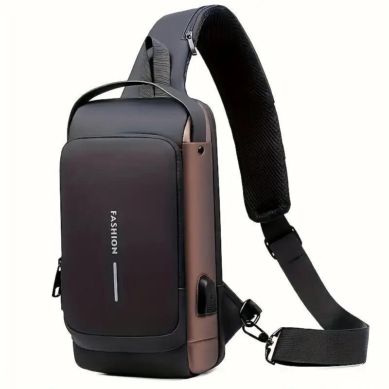 Men S Waterproof Motorcycle Chest Bag - Anti-Theft Shoulder Bag Oxford Fabric, Multifunctional For Hiking Outdoor Activities, Outdoor Shoulder Bag Versatile Carryall Durable Oxford Fabric